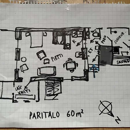 Prázdninový dům Lapinkangas Yksioe 60m2 Paritalossa, Oma Piha Ja Sauna